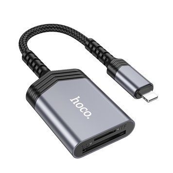 Кардрідер HOCO UA25 2-in-1 card reader iP Metal Gray 107882705 фото
