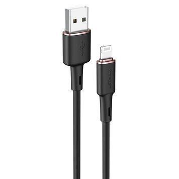Кабель ACEFAST C2-02 USB to iP 2.4A, 1.2m, silicone, zinc connectors, Black 904393111 фото