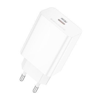 Мережевий зарядний пристрій BOROFONE BA21A Pro Long journey single port PD20W charger White 262286825 фото