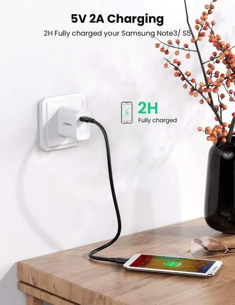 Кабель UGREEN US130 USB 3.0 A Male to Micro USB 3.0 Male Cable 0.5m (Black)(UGR-10840) 826157741 фото