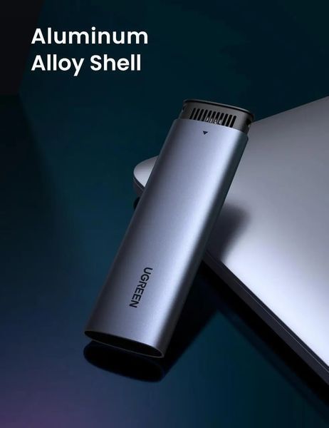 Зовнішня кишеня для накопичувача UGREEN USB-C Female to M.2 M-Key 10G Enclosure C TO C Cable 50cm 525625761 фото