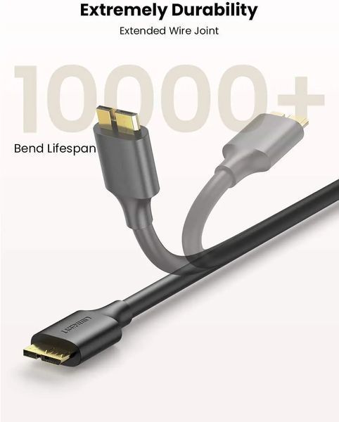 Кабель UGREEN US130 USB 3.0 A Male to Micro USB 3.0 Male Cable 0.5m (Black)(UGR-10840) 826157741 фото