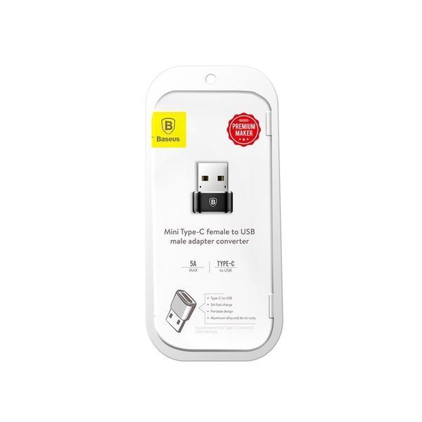Адаптер Baseus USB Male To Type-C Female Adapter Converter Black 588256580 фото