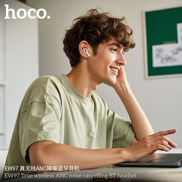 Бездротові навушники HOCO EW97 True wireless ANC noise reduction BT headset White 874666907 фото