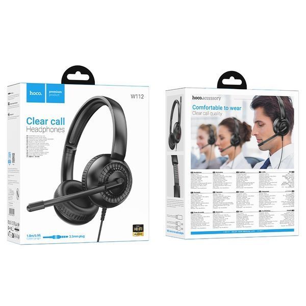 Игровые наушники HOCO W112 Pure headphones Black 827796843 фото
