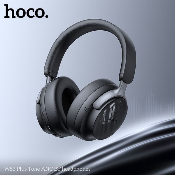 Бездротові накладні навушники HOCO W53 Plus Tone ANC BT headphones Classic Black 834427931 фото