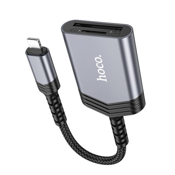 Кардридер HOCO UA25 2-in-1 card reader iP Metal Gray 107882705 фото