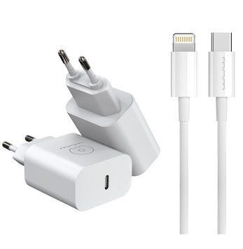 Мережевий зарядний пристрій WUW-T81L PD 20W USB C fast charger +USB C to Lightning cable kit 413468872 фото