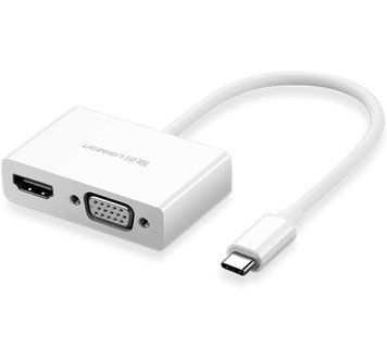 USB-хаб UGREEN USB Type C to HDMI + VGA Converter (White) 348940558 фото