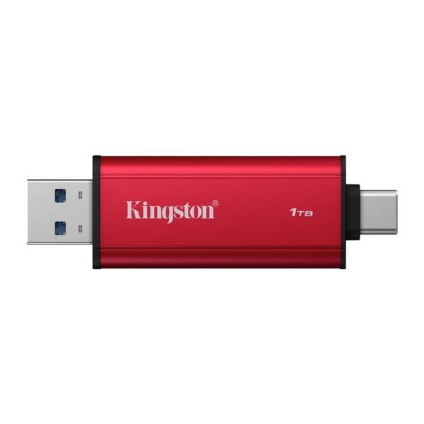 Портативний SSD Kingston Dual USB-A/C 1TB Dual Portable 1050MB/s USB 3.2 Gen 2 Red/Black 713372517 фото
