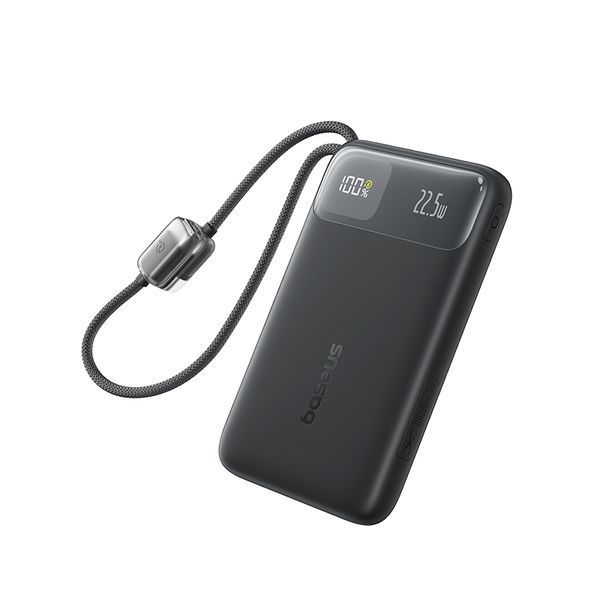 Зовнішній акумулятор Baseus EnerFill FC11 Digital Display Power Bank with Dual Built-in Cables 10000mAh 22.5W Cosmic Black 985607145 фото