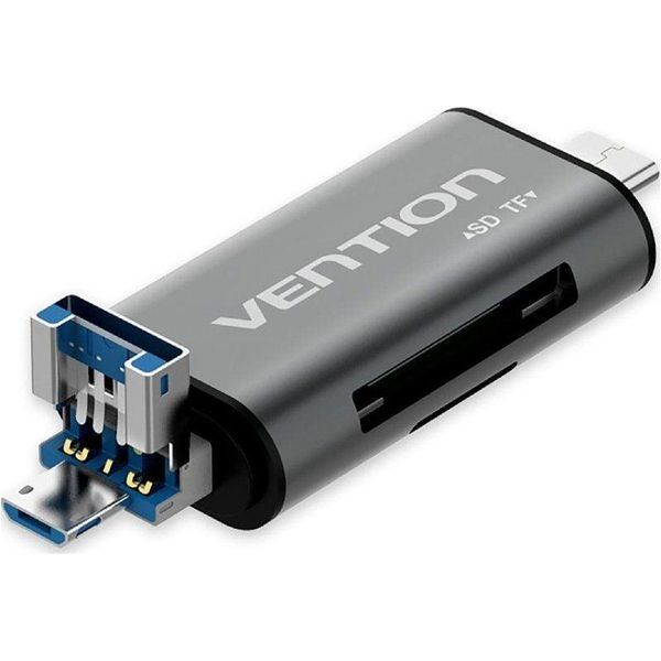 Кардрідер Vention USB3.0 Multi-function Card Reader Gray Metal Type (CCHH0) 626107272 фото