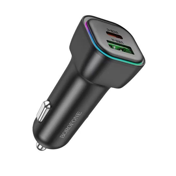 Автомобільний зарядний пристрій BOROFONE BZ28A Trophie PD30W+QC3.0 car charger Black 647768040 фото