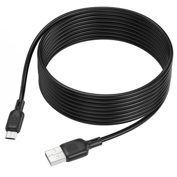Кабель BOROFONE BX113 Lenny silicone charging data cable Micro(L=3M) Black 359612727 фото