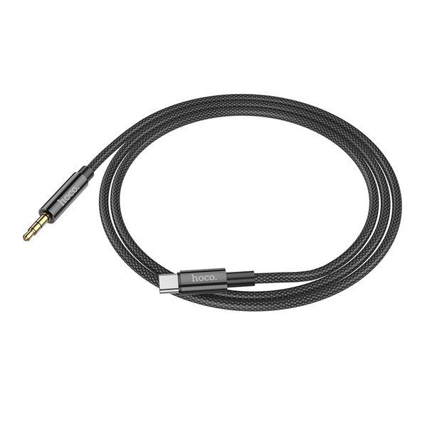 Аудіокабель HOCO UPA19 Type-C to 3.5mm male, nylon braid, 1m, Black 785858132 фото