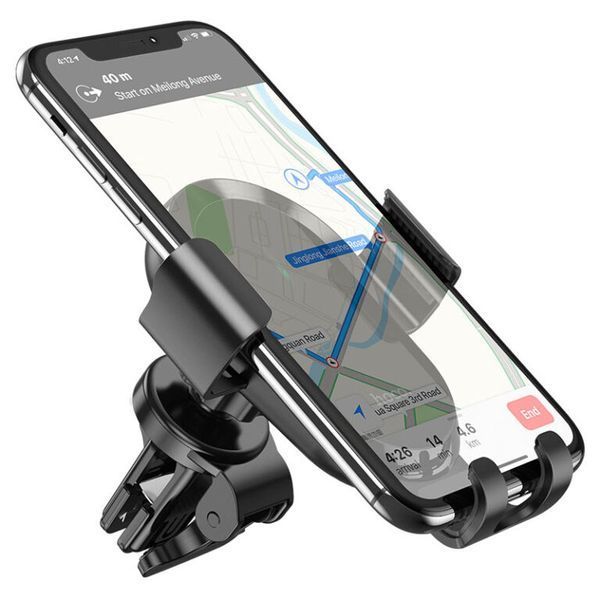 Автодержатель для телефона с БЗУ HOCO CA105 Guide three-axis linkage wireless charging car holder Black 573173683 фото