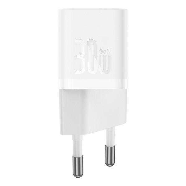 Мережевий зарядний пристрій з кабелем Baseus GaN5 Fast Charger(mini) 1C 30W EU Moon White(With: Fast Charging Data Cable Type-C) 590239965 фото