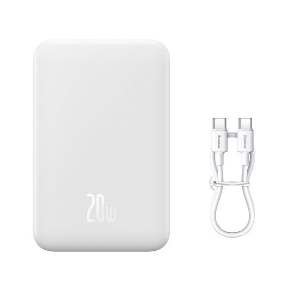 Зовнішній акумулятор Baseus Magnetic Mini Wireless Fast Charge Power Bank 20000mAh 20W White 110924430 фото
