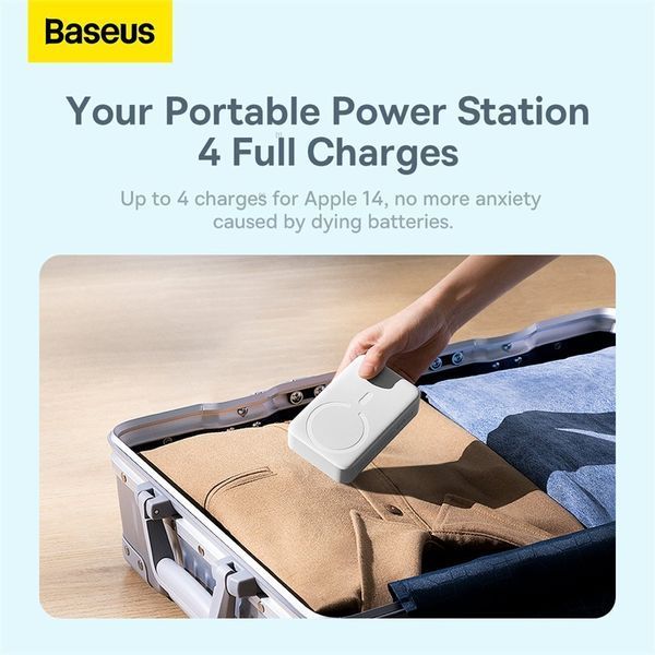 Зовнішній акумулятор Baseus Magnetic Mini Wireless Fast Charge Power Bank 20000mAh 20W White 110924430 фото