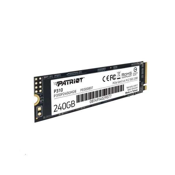 Накопичувач SSD M.2 Patriot P310 240GB NVMe 2280 PCIe 3.0 3D TLC 258849996 фото