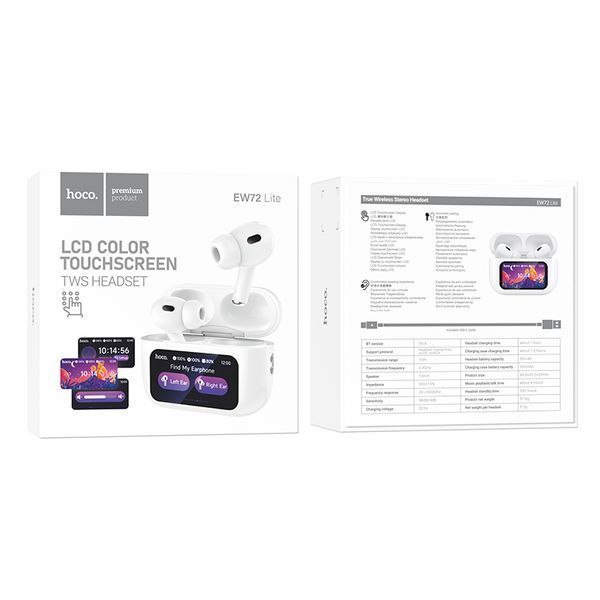 Бездротові навушники TWS HOCO EW72 Lite Soar, touch screen, White 108490534 фото