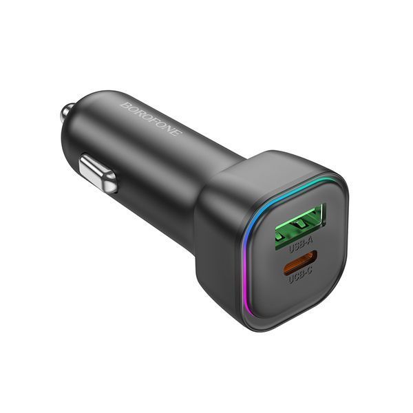 Автомобільний зарядний пристрій BOROFONE BZ28A Trophie PD30W+QC3.0 car charger Black 647768040 фото