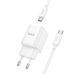 Мережевий зарядний пристрій з кабелем HOCO C146A Charm single port PD20W charger set (C to C) (EU) White 307277670 фото 4