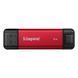 Портативний SSD Kingston Dual USB-A/C 1TB Dual Portable 1050MB/s USB 3.2 Gen 2 Red/Black 713372517 фото 1