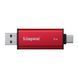 Портативний SSD Kingston Dual USB-A/C 1TB Dual Portable 1050MB/s USB 3.2 Gen 2 Red/Black 713372517 фото 5