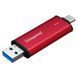 Портативний SSD Kingston Dual USB-A/C 1TB Dual Portable 1050MB/s USB 3.2 Gen 2 Red/Black 713372517 фото 6