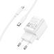 Мережевий зарядний пристрій з кабелем HOCO C146A Charm single port PD20W charger set (C to C) (EU) White 307277670 фото 5