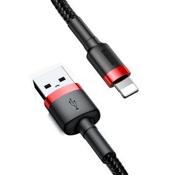 Кабель Baseus Cafule Cable USB For Lightning 2.4A 0.5m Red+Black 113746873 фото