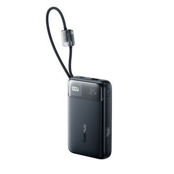 Зовнішній акумулятор Baseus EnerFill FC11 Digital Display Power Bank with Dual Built-in Cables 20000mAh 22.5W Cosmic Black 809013670 фото