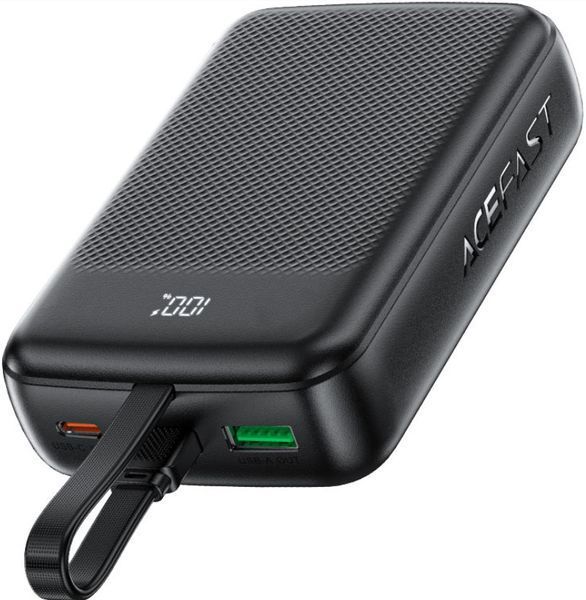 Зовнішній акумулятор ACEFAST M14 PD20W power bank with cable 20000mAh Black 136399935 фото