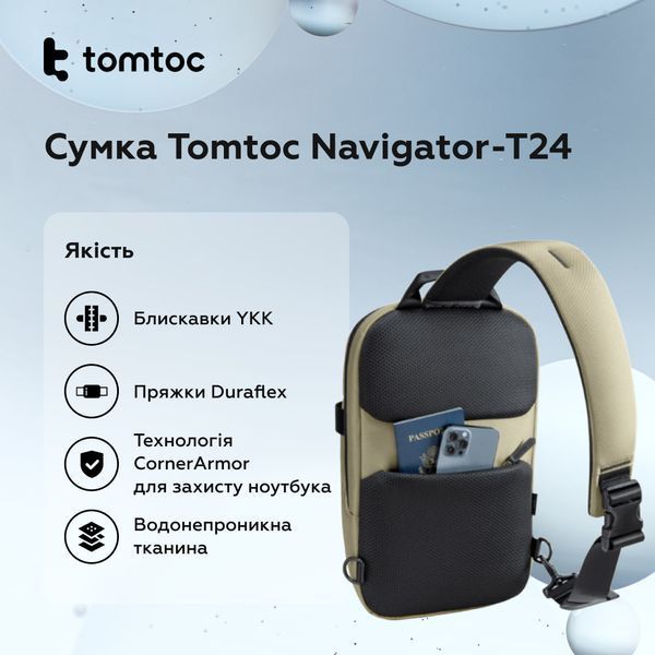 Сумка Tomtoc Navigator-T24 Sling Bag Gray 14 Inch/7L (T24M1G3) 108589127 фото