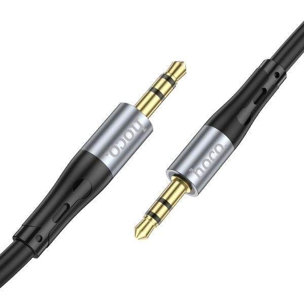 Аудіокабель HOCO UPA22 3.5mm male to 3.5mm male, silicone, 1m, Black 840362824 фото
