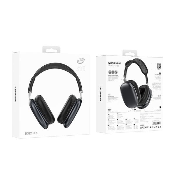 Бездротові накладні навушники BOROFONE BO22 Plus Elegant BT headphones Deep Space Gray 755138446 фото