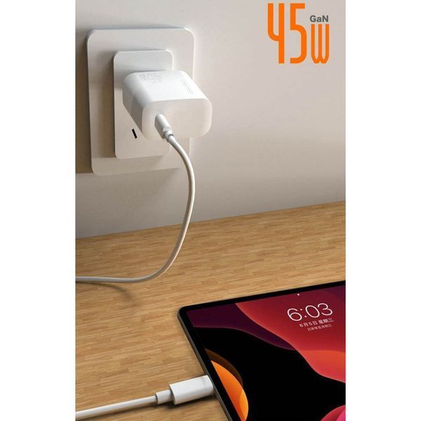 Мережевий зарядний пристрій WUW-C202 PD45W GaN Eu Smart Charger 532567266 фото