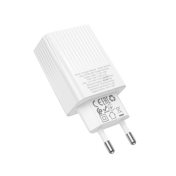 Мережевий зарядний пристрій BOROFONE BAS75A Source single port PD30W charger (EU) White 152085471 фото