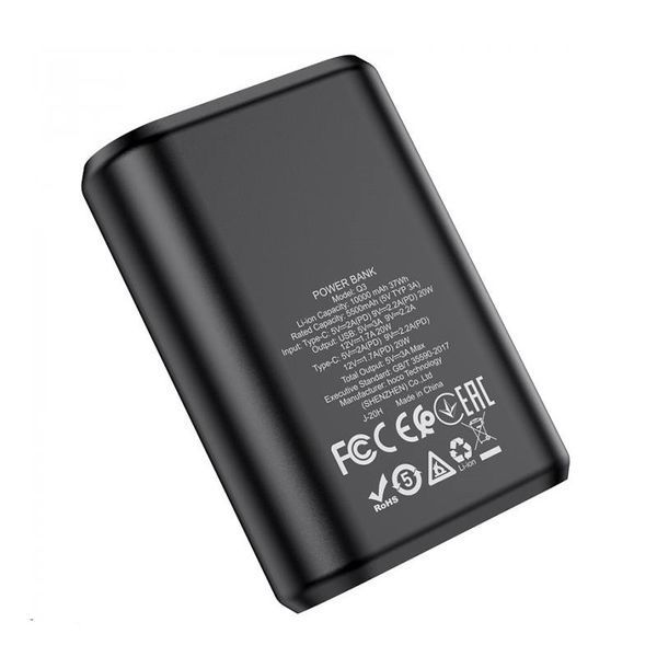 Зовнішній акумулятор HOCO Q3 Mayflower PD20W+QC3.0 power bank(10000mAh) Black 528350306 фото