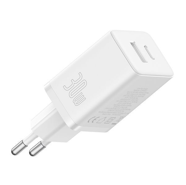 Мережевий зарядний пристрій Baseus Cube Fast Charger C+U 30W EU Moon White 501019866 фото