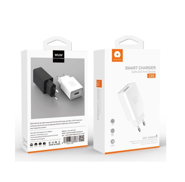 Мережевий зарядний пристрій WUW-C85 USB 2.0A white 445874852 фото