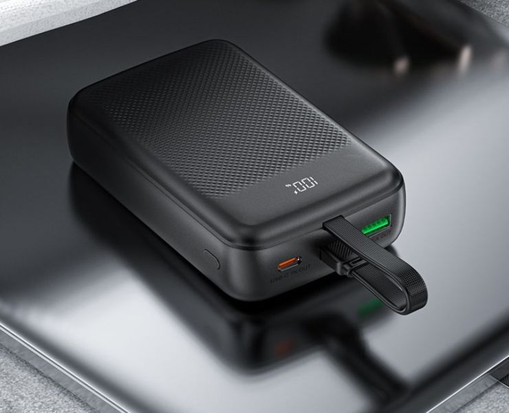 Зовнішній акумулятор ACEFAST M14 PD20W power bank with cable 20000mAh Black 136399935 фото