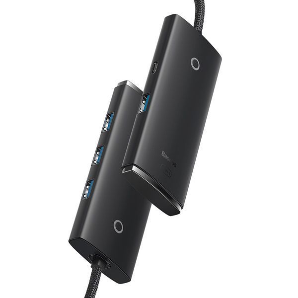 USB-хаб Baseus Lite Series 4-Port Type-C HUB Adapter (Type-C to USB 3.0*4) 25cm Black 289511547 фото