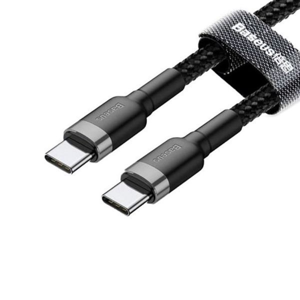 Кабель Baseus Cafule PD2.0 60W flash charging USB Type-C-Type-C (20V 3A)1M Grey+Black 107807791 фото