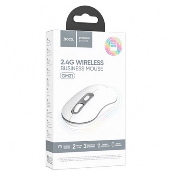 Маніпулятор миша HOCO GM21 Platinum 2.4G business wireless mouse White Gray 680698818 фото