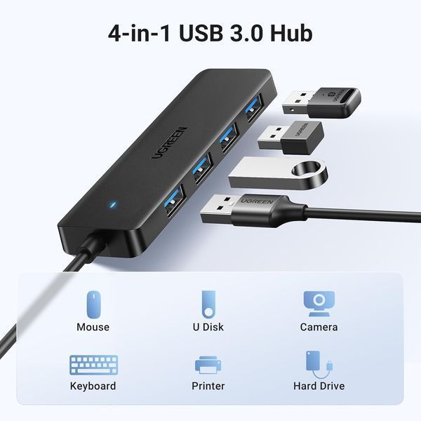 USB-хаб UGREEN 4-Port USB 3.0 Hub 1m 115002597 фото