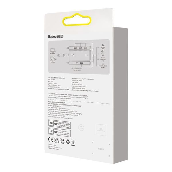 USB-хаб Baseus Lite Series 4-Port Type-C HUB Adapter (Type-C to USB 3.0*4) 25cm Black 289511547 фото