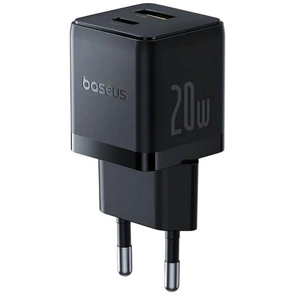 Мережевий зарядний пристрій Baseus Palm Fast Charger C+U 20W EU Cluster Black 416799591 фото