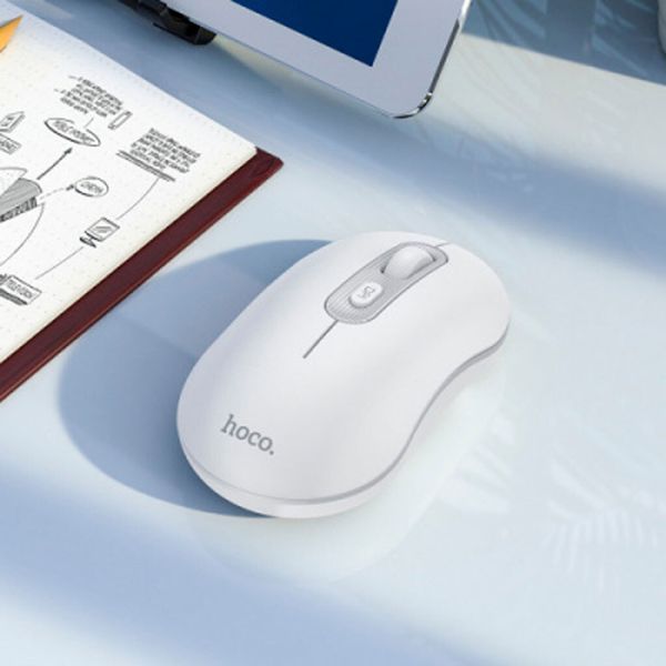 Маніпулятор миша HOCO GM21 Platinum 2.4G business wireless mouse White Gray 680698818 фото